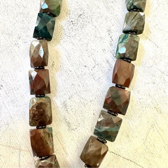 Leather cord beaded pendant tassel necklace - Picture 7 of 11